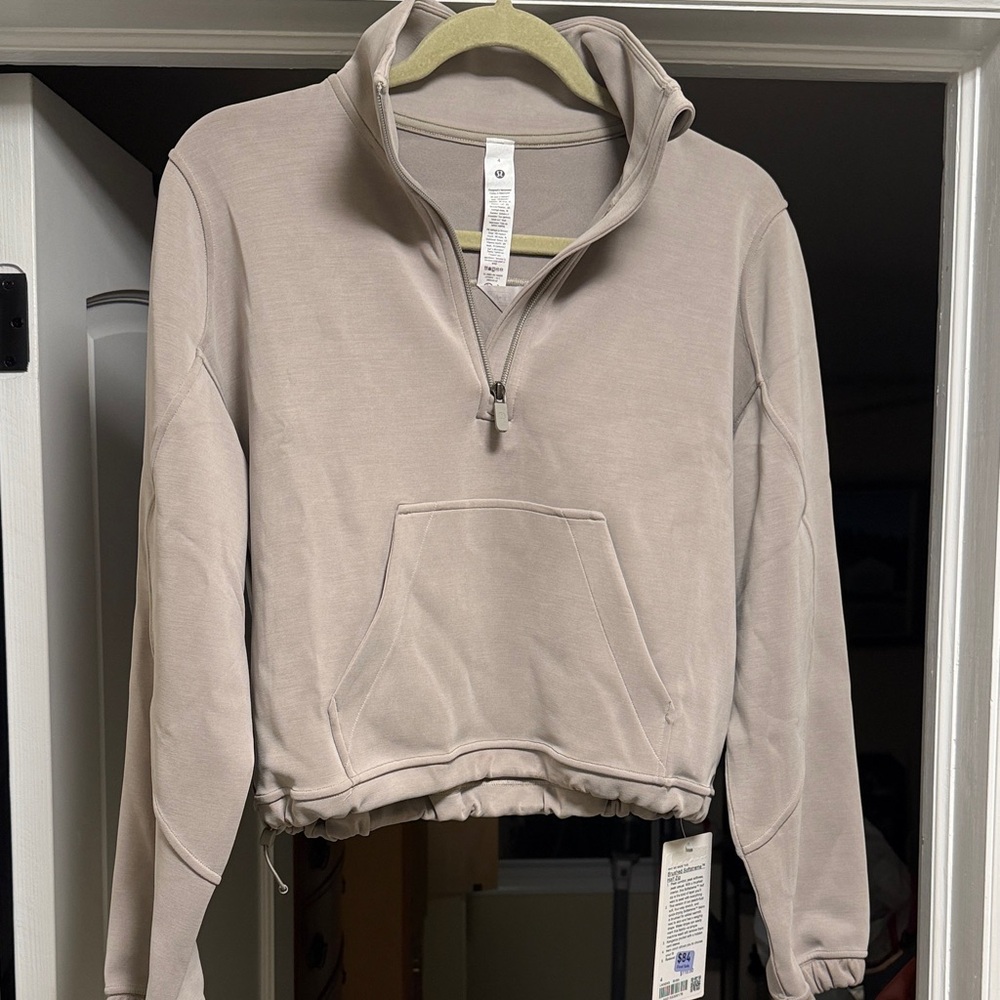 Lululemon Athletica Beige Quarter-Zip Sweatshirt